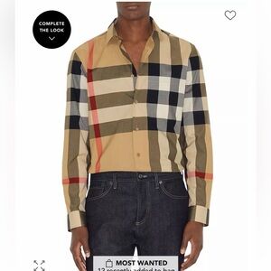 Burberry Summerton Cotton Poplin Check Slim fit button down
